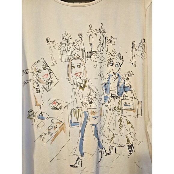 Chico's Chat-Tees Women's Graphic T-Shirt Size 3 "Born to Shop" Design - Picture 2 of 5